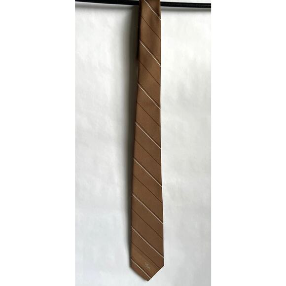 Vintage McGregor Neck Tie Bagpiper Tan and Brown USA Made Retro Polyester - Picture 9 of 9